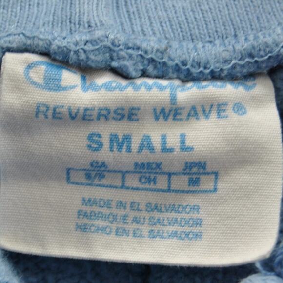 Champion Reverse Weave Small Light Blue and Pink Sweat Shorts - Picture 5 of 7